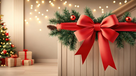 Festive Christmas home decor creates joyful and inviting atmosphereの素材