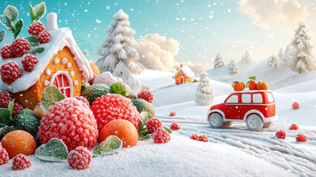 Winter landscape is magically cheerfulの素材