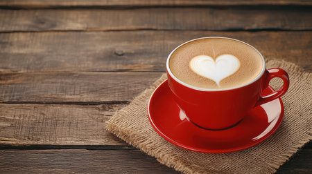 Latte art delights, comforting heart shapeの素材