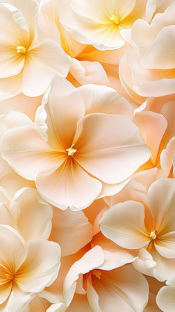 Soft Peach Floral Background with Delicate Blooming Petals and Vibrant Huesの素材