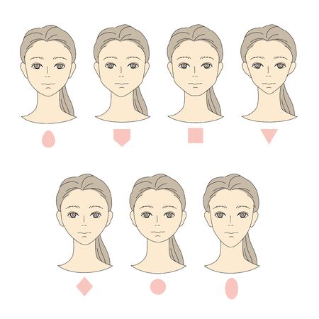 Shape of a woman's face - by typeのイラスト素材