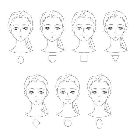 Shape of a woman's face - by typeのイラスト素材