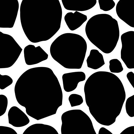 Black and white seamless pattern marker and ink with circles dots texture. Background in minimalist Scandinavian style hand drawn for fabric, Wallpaper, bed linen. Vector illustrationのイラスト素材