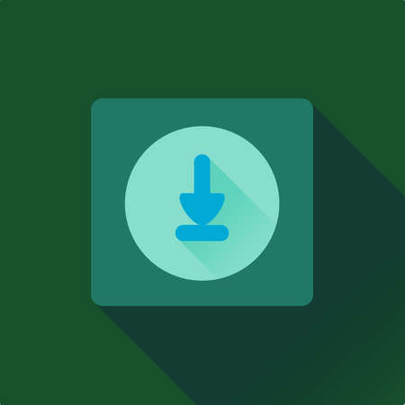 Vector flat design download icon with green backgroundのイラスト素材