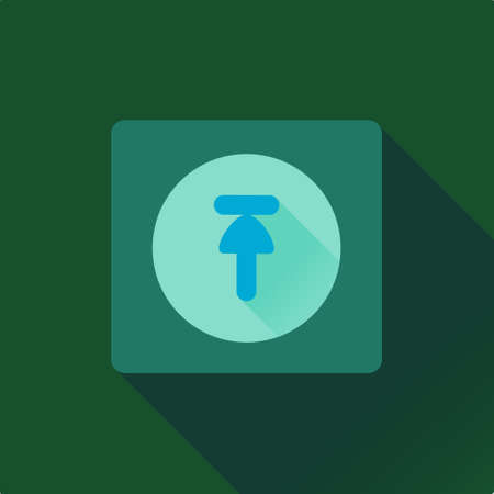 Vector flat design upload icon with green backgroundのイラスト素材