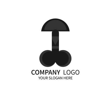 Simple mushroom vector logo, isolated on white backgroundのイラスト素材
