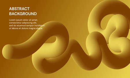 Abstract Modern Background, 3d liquid waveform with gold color. Vector Illustration. Suitable for use, Banners, Book Covers, Wallpapers, Landing Pagesのイラスト素材