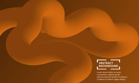 Modern Abstract 3d Liquid Wave Shape on Brown Background. Vector Illustration. Suitable for, Banners, Book Covers, Wallpapers, Landing Pagesのイラスト素材