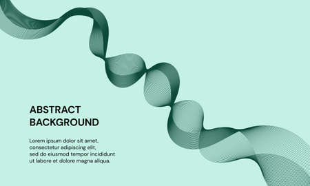 Modern abstract background with dark green color dynamic wave lines. Vector Illustrationのイラスト素材
