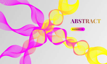 Abstract background vector with dynamic waves colored in purple and yellow gradations, lines and particles. suitable for cover design, book design, posters, flyers, website backgroundsのイラスト素材