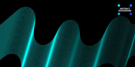 Abstract of green wavy lines