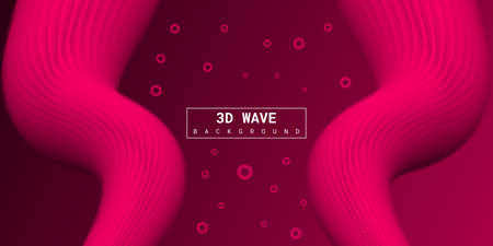 Modern abstract liquid 3d background with pink gradient. Suitable for use, posters, flyers, book covers, website backgrounds or landing pages. Vector illustrationのイラスト素材