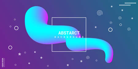 Modern abstract liquid 3d background with colorful gradient. Suitable for use, posters, flyers, book covers, website backgrounds or landing pages. Vector illustrationのイラスト素材