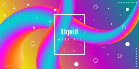 Modern abstract liquid 3d background with colorful gradient. Suitable for use, posters, flyers, book covers, website backgrounds or landing pages. Vector illustrationのイラスト素材