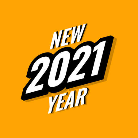2021 HAPPY NEW YEAR. Minimal design cover template celebration typography. Vector Illustrationのイラスト素材