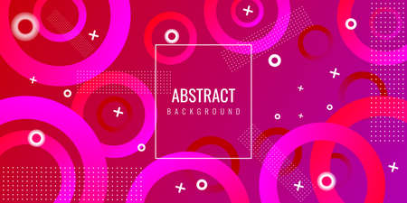Modern geometric abstract background with circle shape in purple and red gradations. Vector illustrationのイラスト素材