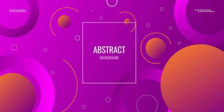 Modern geometric abstract background with circle shape in purple and orange gradations. Vector illustrationのイラスト素材