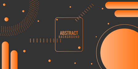 Modern abstract background with orange gradient shapes and circles. Vector illustrationのイラスト素材
