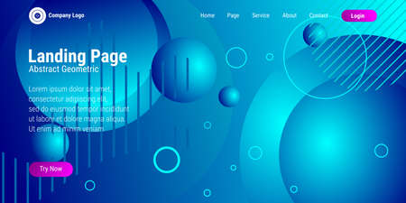 Abstract geometric shape background in blue gradation. Perfectly used for landing pages, websites, banners, posters, events, etc. Vector illustrationのイラスト素材