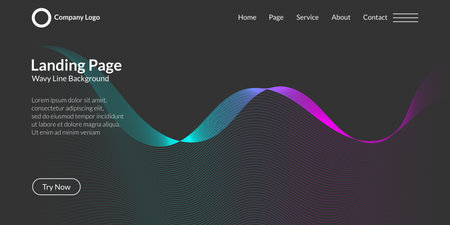 Abstract wave curve line background in purple and blue gradient. It is suitable for landing pages, websites, banners, posters, events, etc. Vector illustrationのイラスト素材