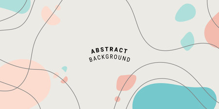 abstract background in minimal trendy style with art shapes, line and copy space for text. Design template for social media and websitesのイラスト素材