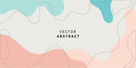 abstract background in minimal trendy style with art shapes, line and copy space for text. Design...