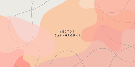abstract background in minimal trendy style with art shapes, line and copy space for text. Design template for social media and websitesのイラスト素材
