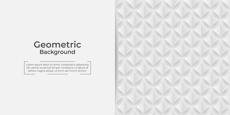 white geometric texture abstract background, paper art style. Very suitable for posters, flyers, banner, websites, cover design, etc. Vector illustrationのイラスト素材