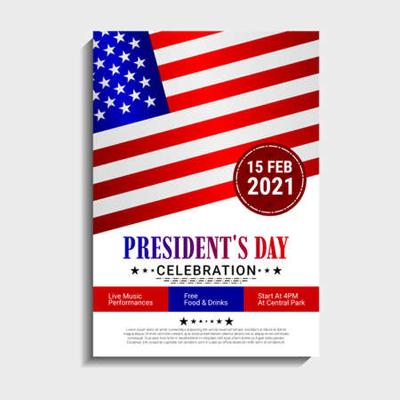 US Presidents Day template design. It is suitable for posters, banners, flyers, invitations, advertising. Vector illustrationのイラスト素材