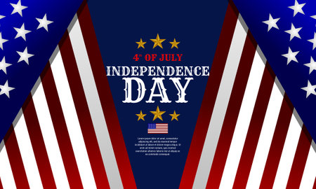 4th of JULY. Independence day background design with US flag. It is suitable for banner, poster, website, advertising. Vector illustrationのイラスト素材
