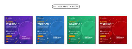 Collection of social media post banner templates.のイラスト素材