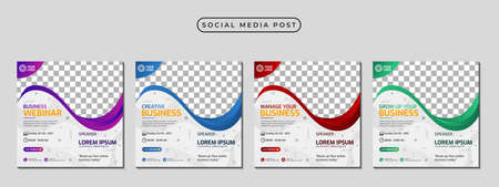 Collection of social media post banner template design.のイラスト素材