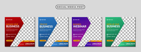 Collection of social media post banner template design.のイラスト素材