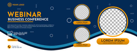 Modern banner template design for business webinar, marketing webinar, online class program, etcのイラスト素材