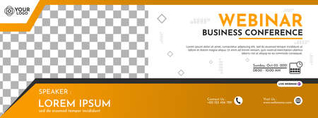 Modern banner template design for business webinar, marketing webinar, online class program, etcのイラスト素材