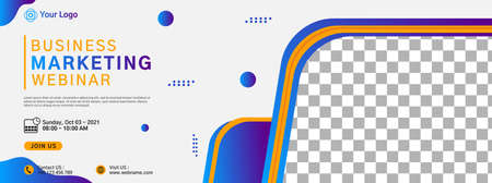 Website banner template design for Business webinar, marketing webinar, online class program, conference event, etc.のイラスト素材