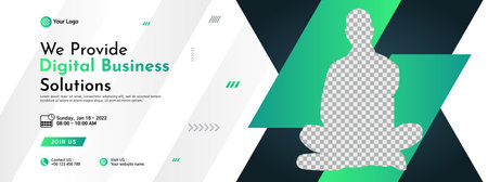 Business conference banner template design for webinar, marketing, online class program, etcのイラスト素材