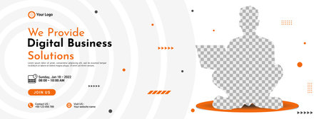 Business conference banner template design for webinar, marketing, online class program, etcのイラスト素材