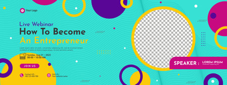Business conference banner template design for webinar, marketing, online class program, etcのイラスト素材