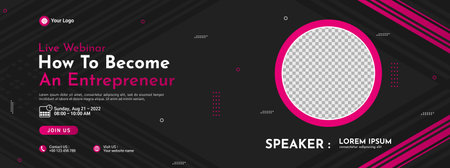 Business conference banner template design for webinar, marketing, online class program, etcのイラスト素材