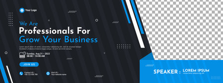 Business conference banner template design for webinar, marketing, online class program, etcのイラスト素材