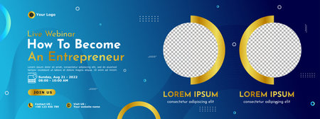 Business conference banner template design for webinar, marketing, online class program, etcのイラスト素材