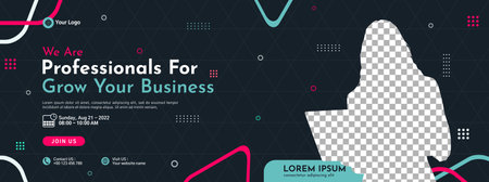 Business webinar horizontal banner template design. Very suitable for online class programs, marketing, etc.のイラスト素材