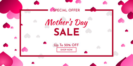 Mother's day sale poster or holiday shop seasonal discount offer bannerのイラスト素材