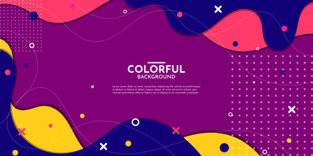 Modern colorful flow poster. Wave Liquid shape color backgroundのイラスト素材