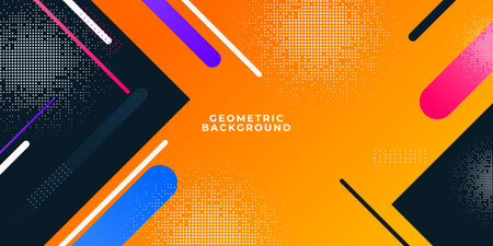 Premium colorful abstract background with geometric gradient modern shapesのイラスト素材