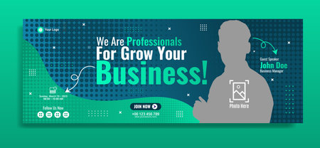 Business webinar horizontal banner template design. Very suitable for online class programs, marketing, etc.のイラスト素材