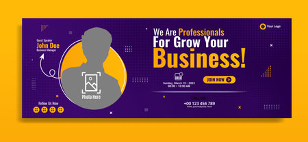Business webinar horizontal banner template design. Very suitable for online class programs, marketing, etc.のイラスト素材