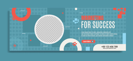 Business webinar horizontal banner template design. Very suitable for online class programs, marketing, etc.のイラスト素材