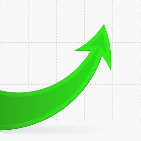 Growing upwards green arrow. Vector illustration for your graphic design.のイラスト素材